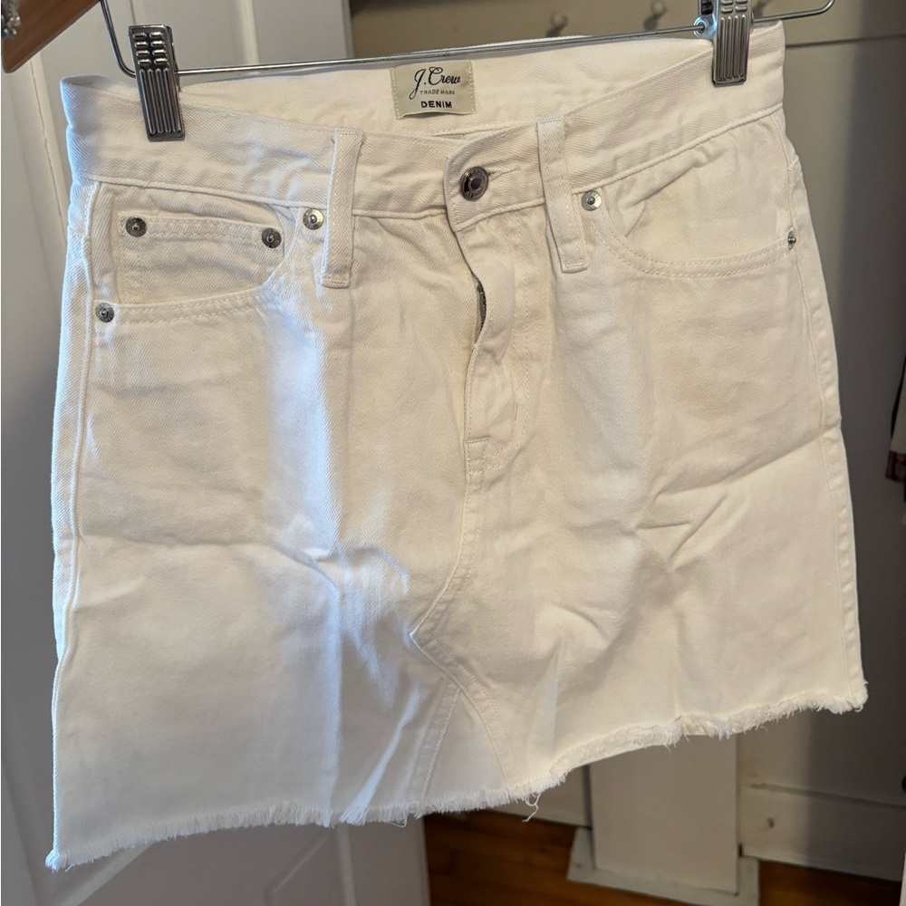 J. Crew White Denim Skirt